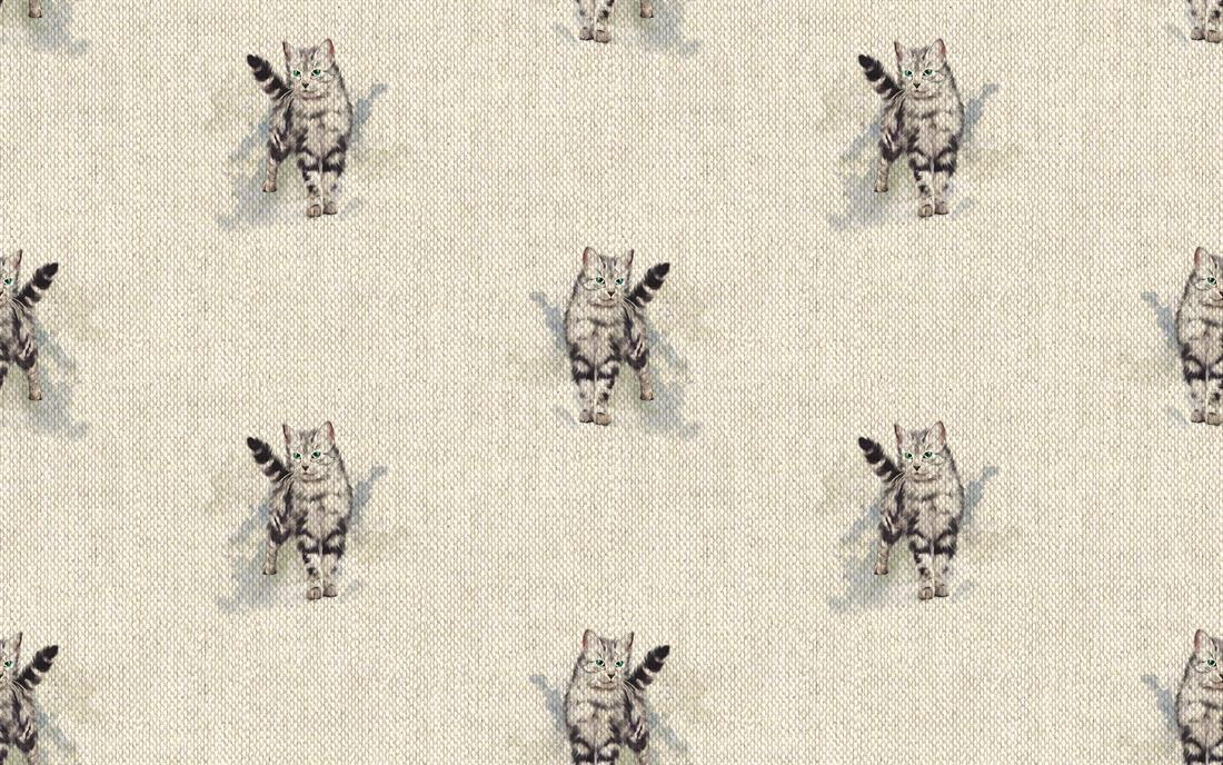 Natural Digital Print Linen American Curl All Over