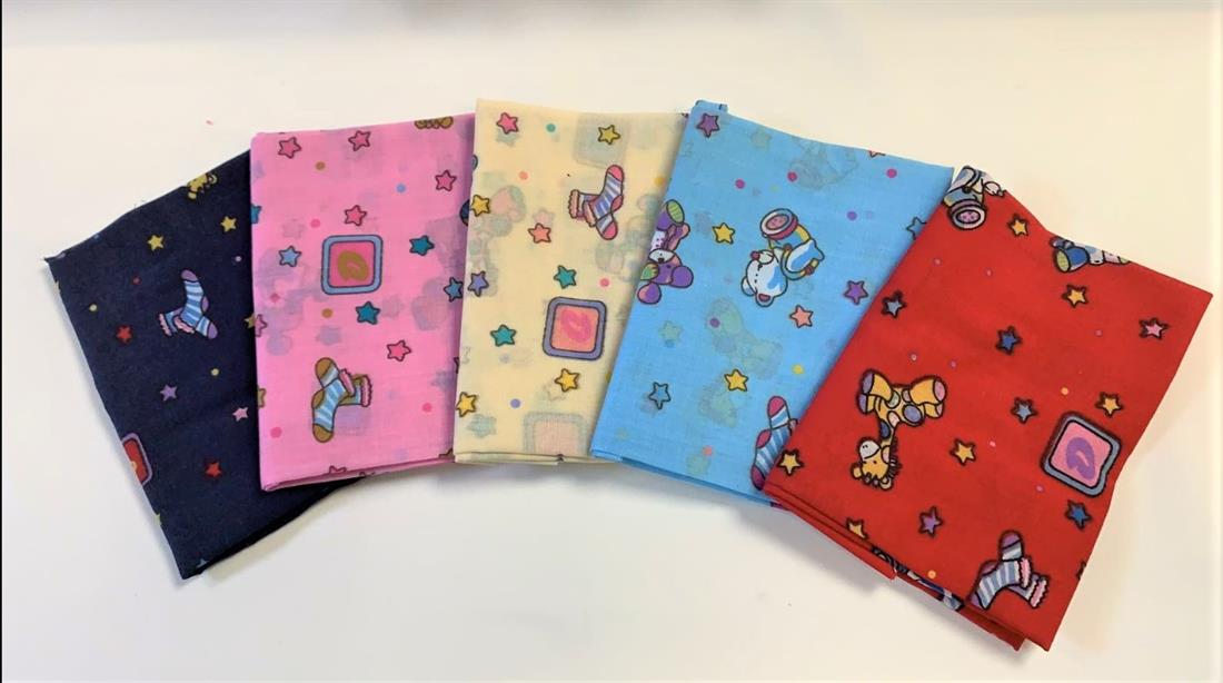 Multicolour Printed Cotton Teddy Bear Bundle