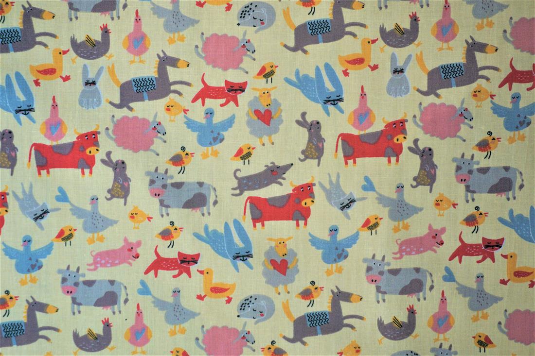 Cream Cotton Printed Poly Cottons