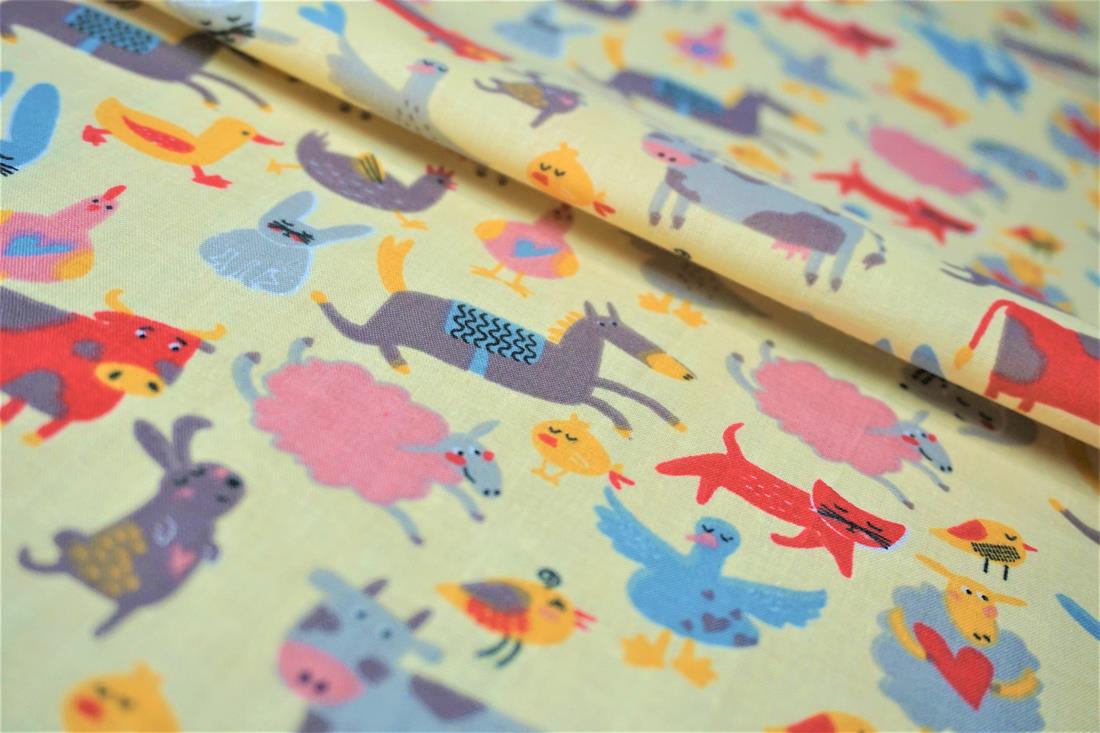 Cream Cotton Printed Poly Cottons