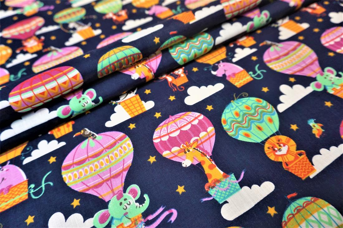 Navy Cotton Hot Air Balloons