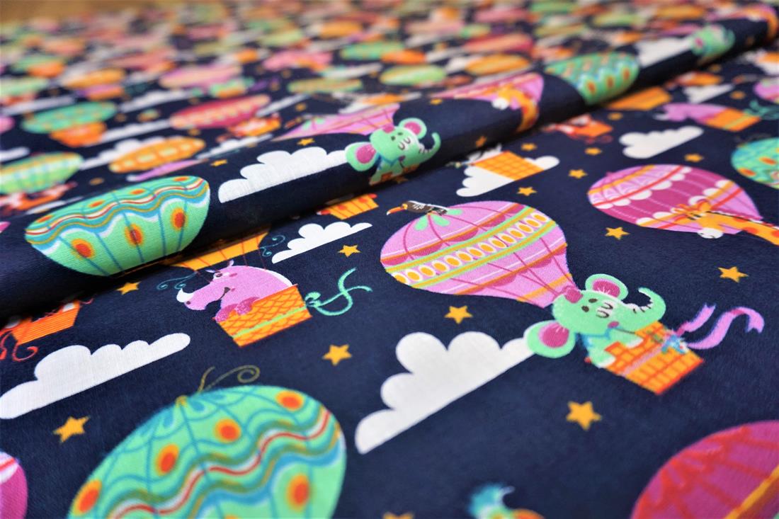 Navy Cotton Hot Air Balloons