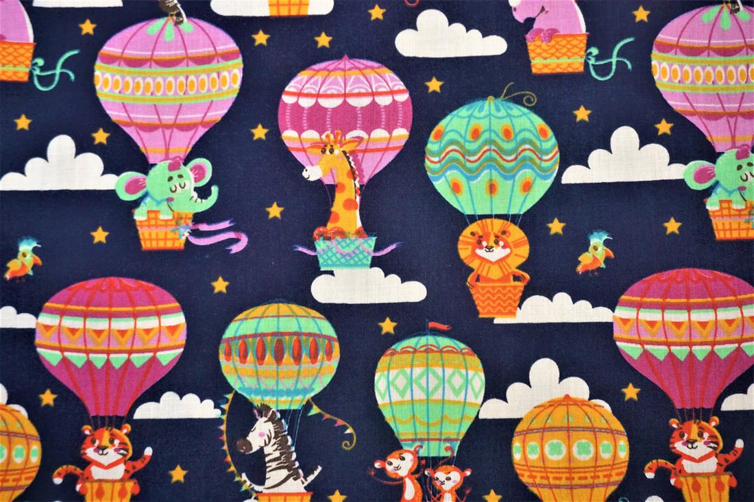 Navy Cotton Hot Air Balloons