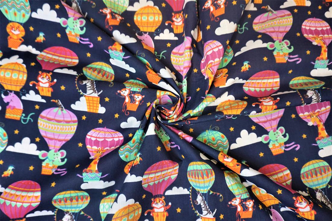 Navy Cotton Hot Air Balloons