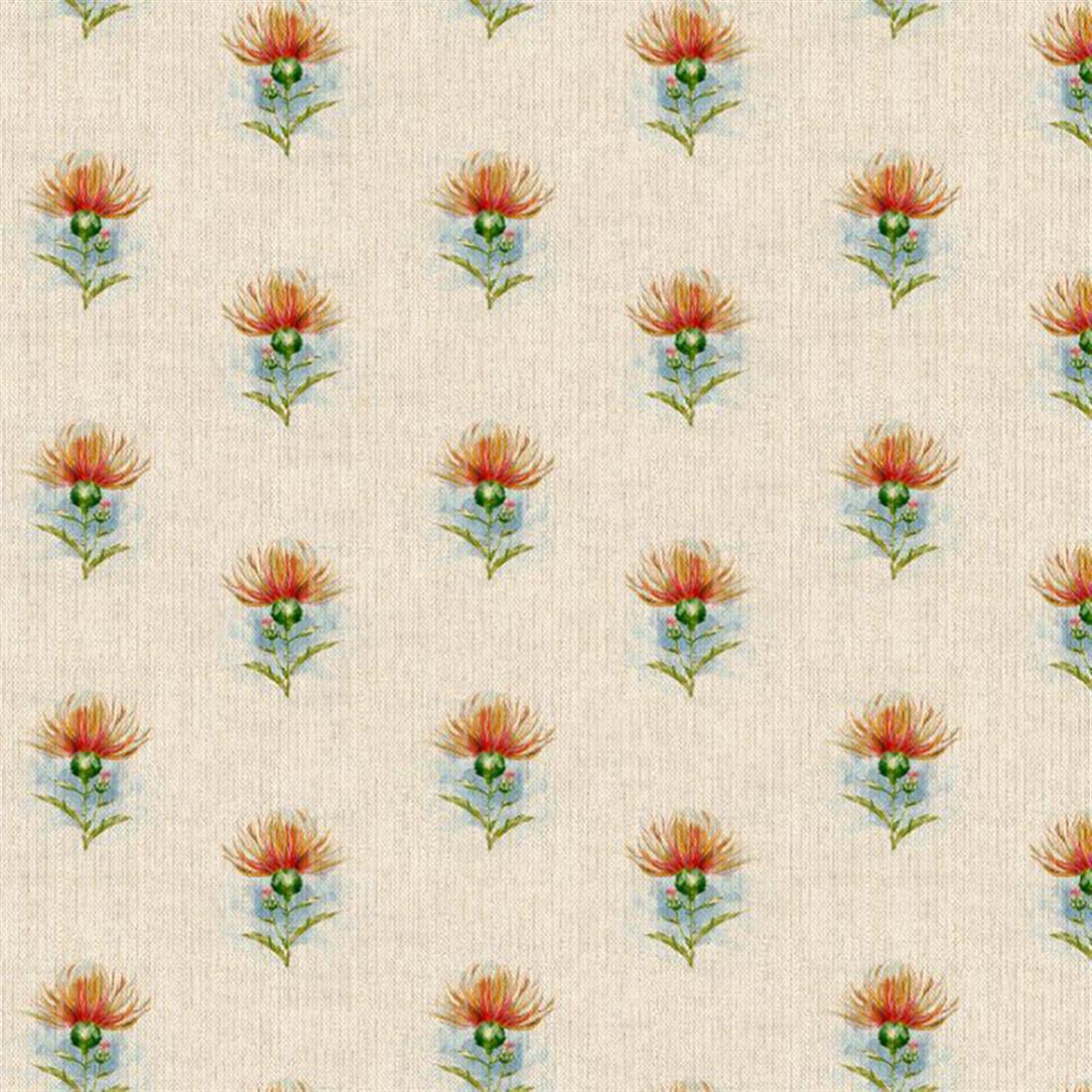 Natural Digital Print Linen Highland Thistle All Over