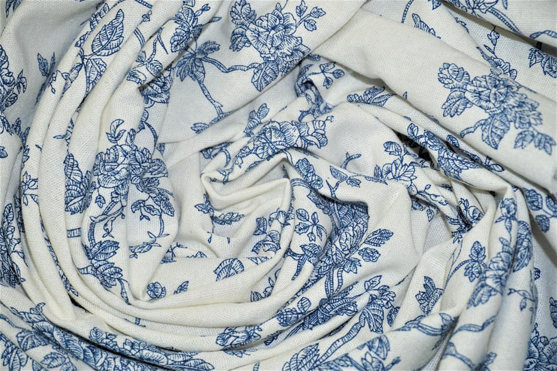 White Cotton Floral Lines