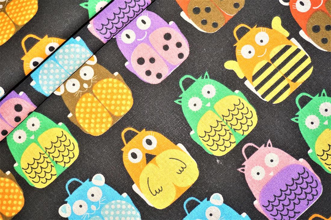 Black Cotton Printed Canvas Fabric