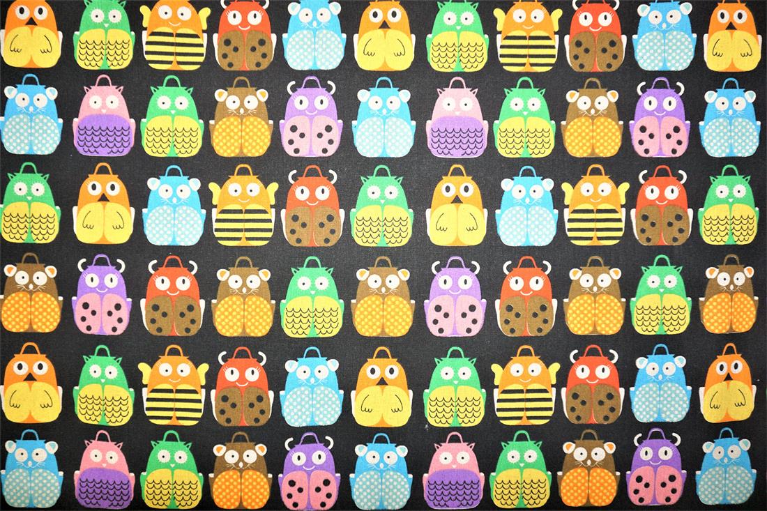 Black Cotton Printed Canvas Fabric