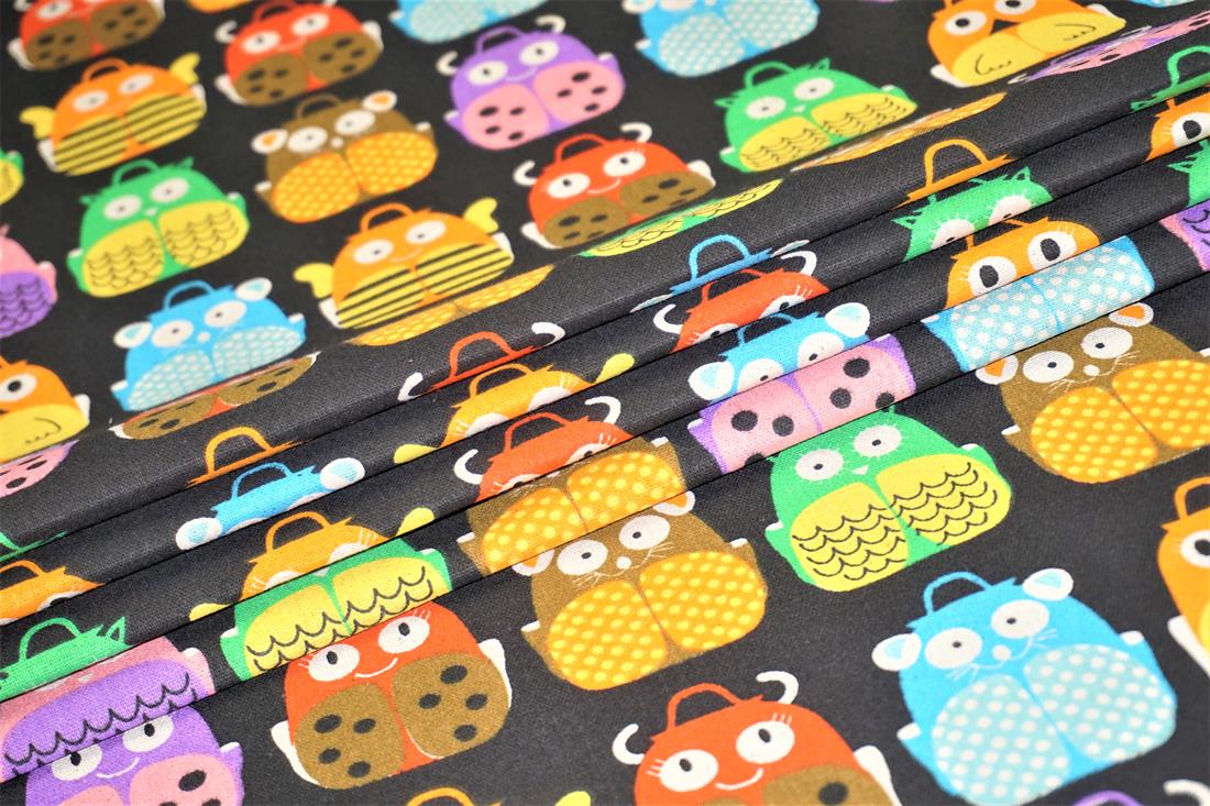 Black Cotton Printed Canvas Fabric