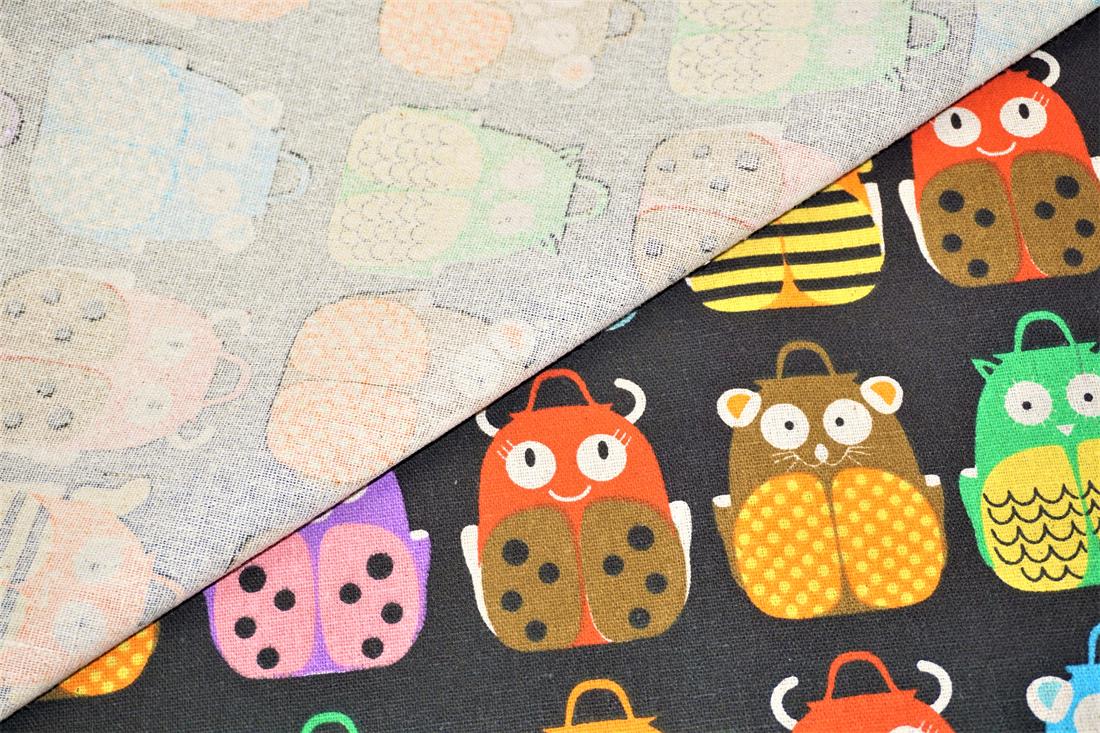 Black Cotton Printed Canvas Fabric