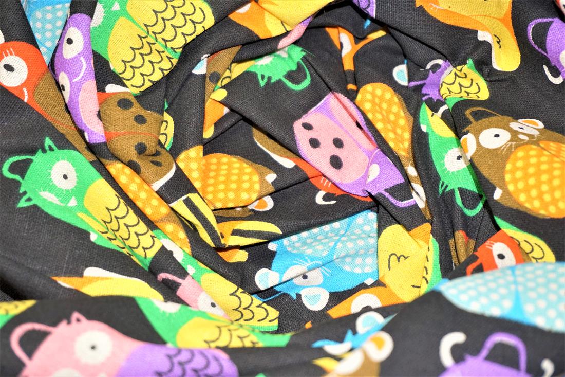 Black Cotton Printed Canvas Fabric