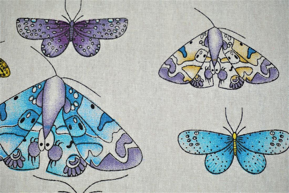 White Cotton Printed Canvas Fabric