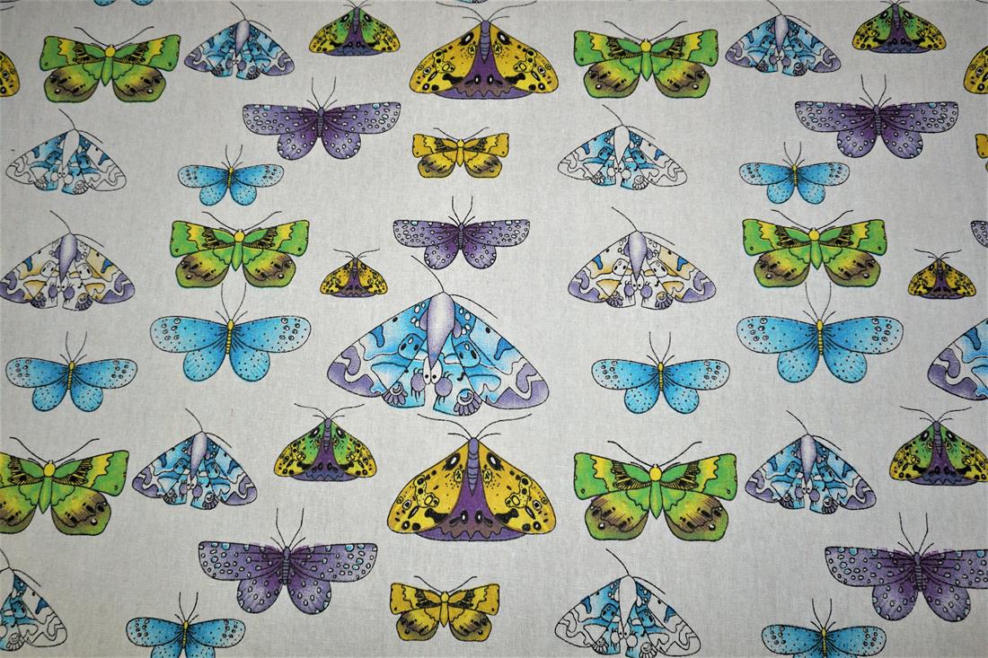 White Cotton Printed Canvas Fabric