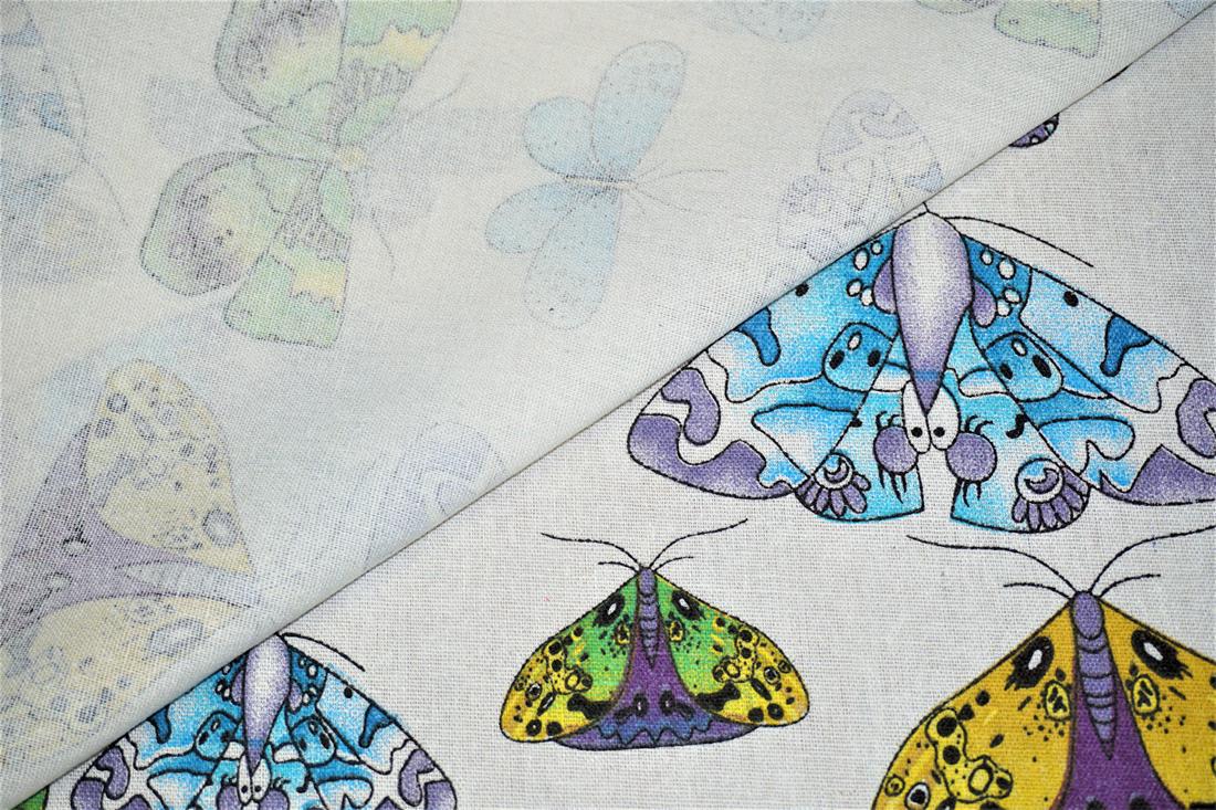 White Cotton Printed Canvas Fabric