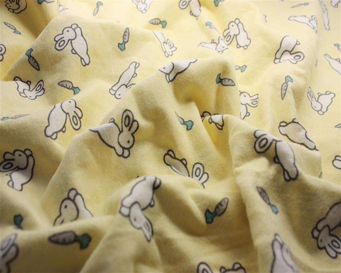 Lemon Cotton Bunnies Winceyette