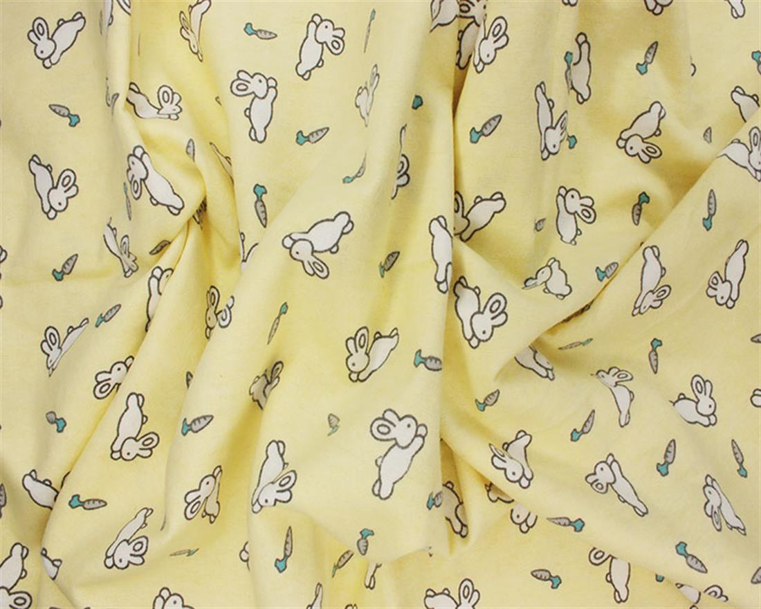 Lemon Cotton Bunnies Winceyette