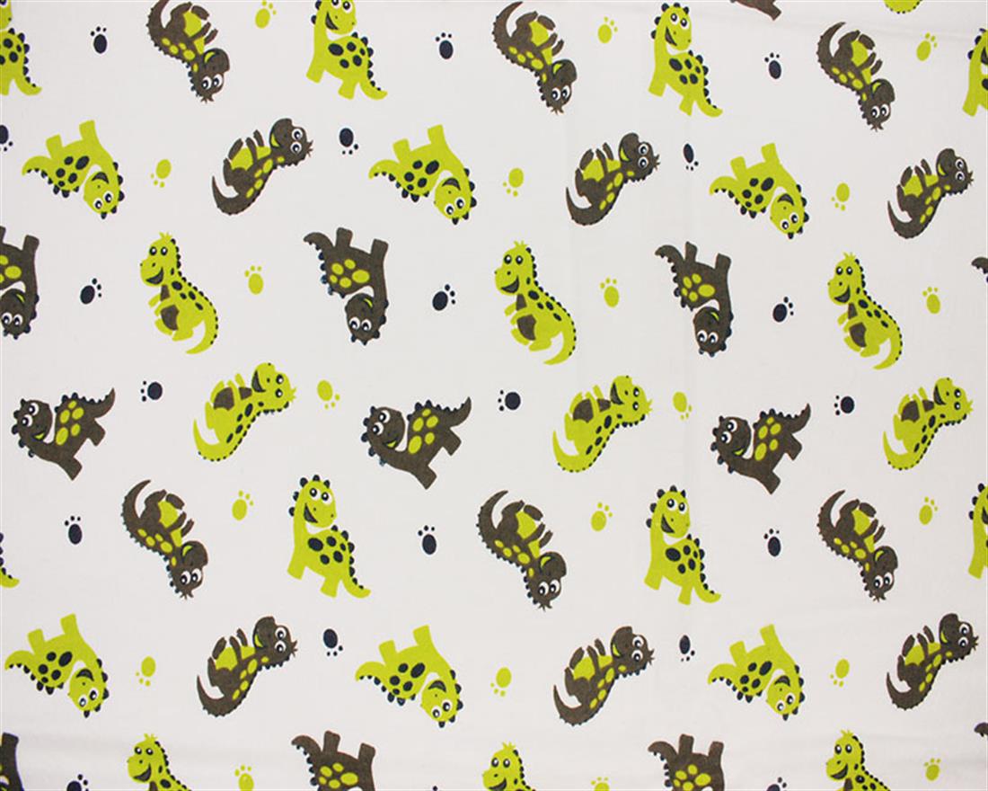 White Cotton Dinosaur Winceyette