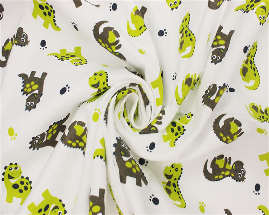 White Cotton Dinosaur Winceyette