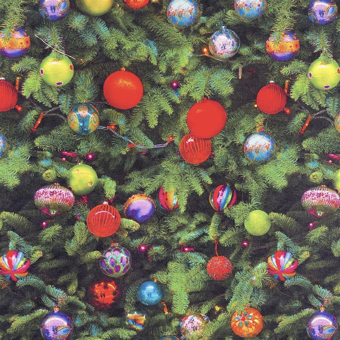Green Digital Print Cotton Christmas Baubles