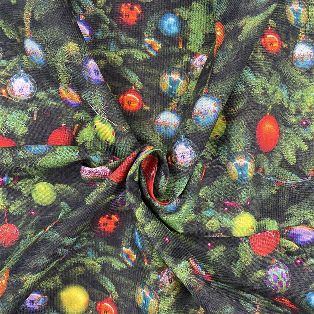 Green Digital Print Cotton Christmas Baubles