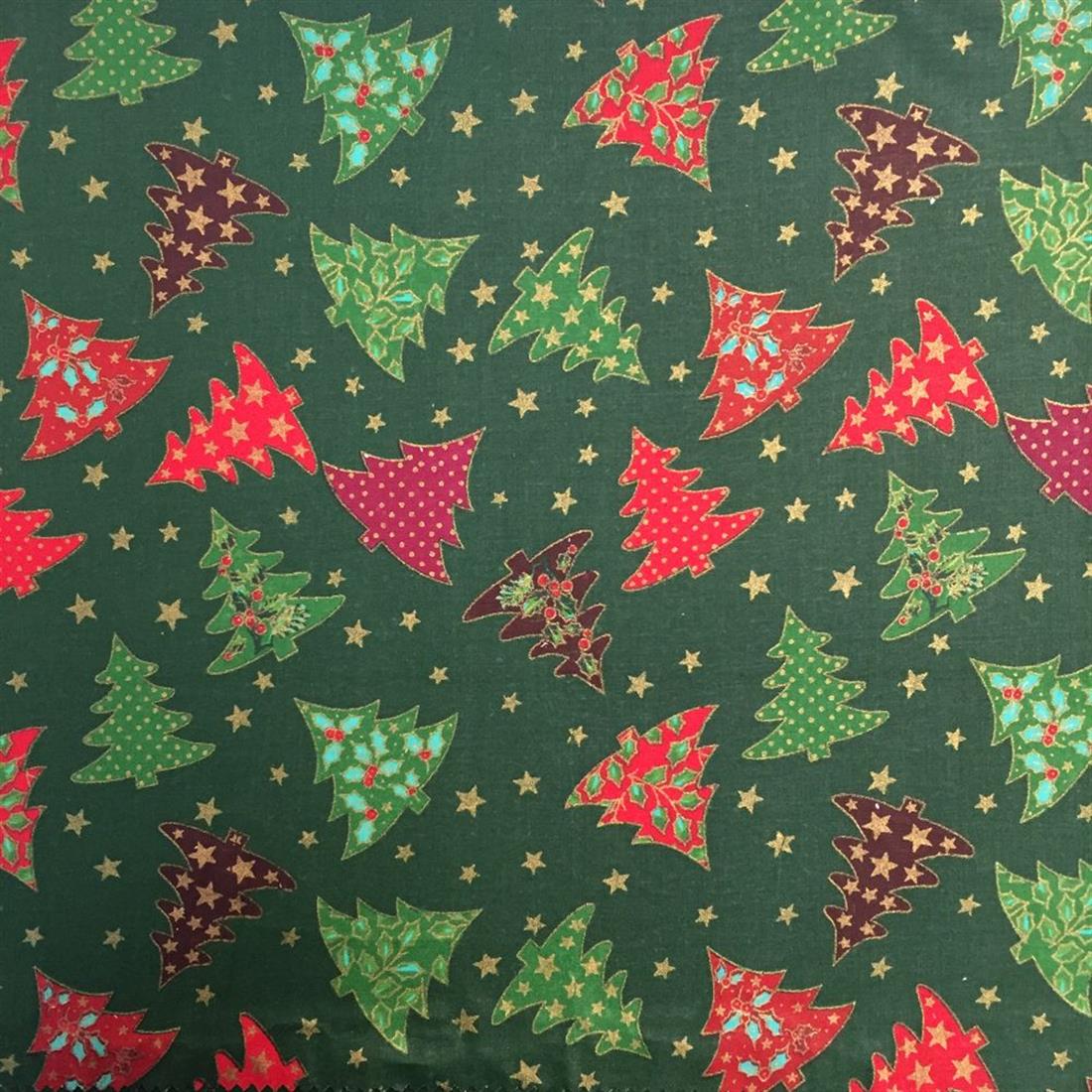 Green Digital Print Cotton Christmas