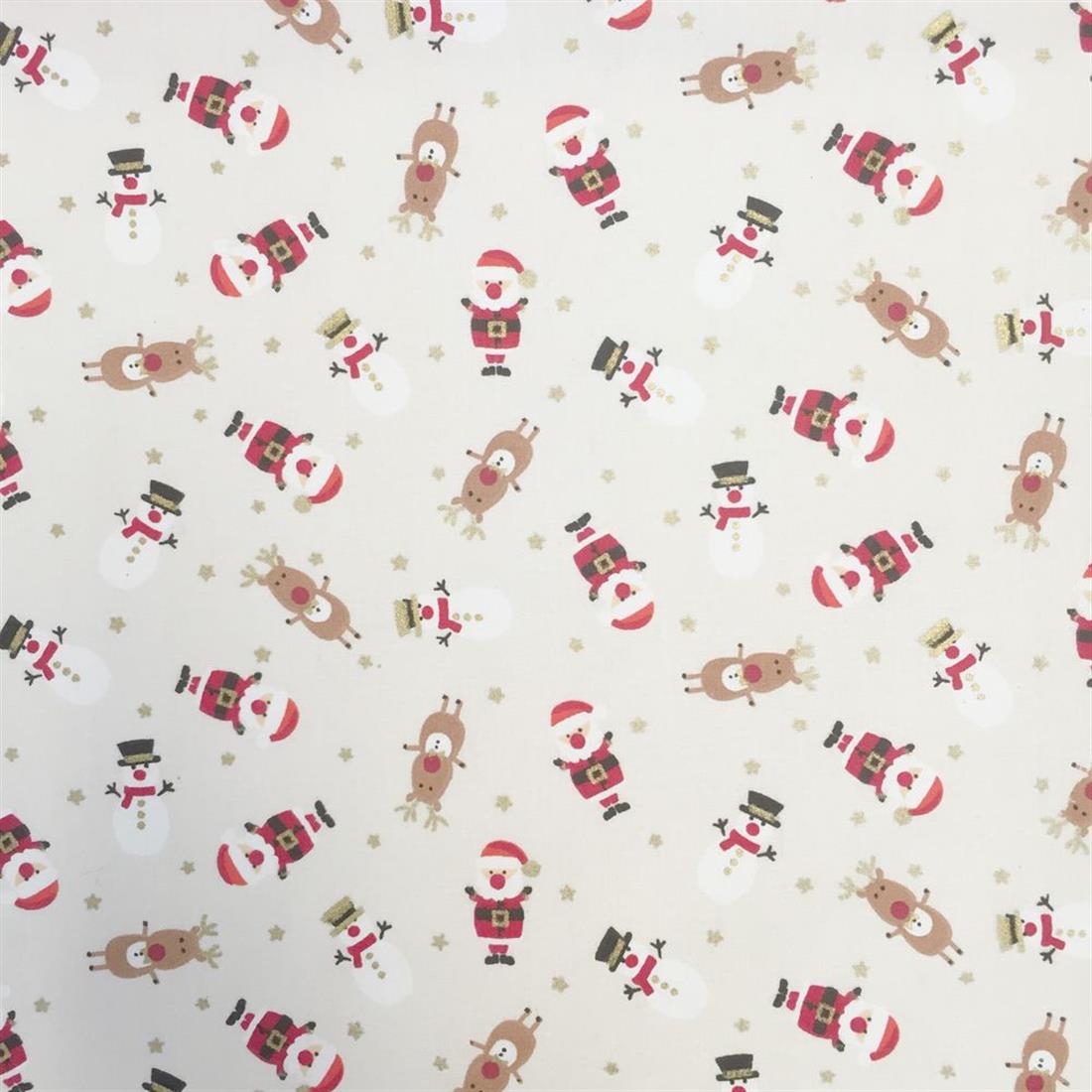 White Digital Print Cotton Christmas