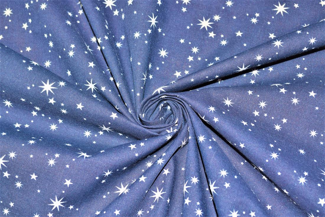 Blue Cotton Printed Poly Cottons