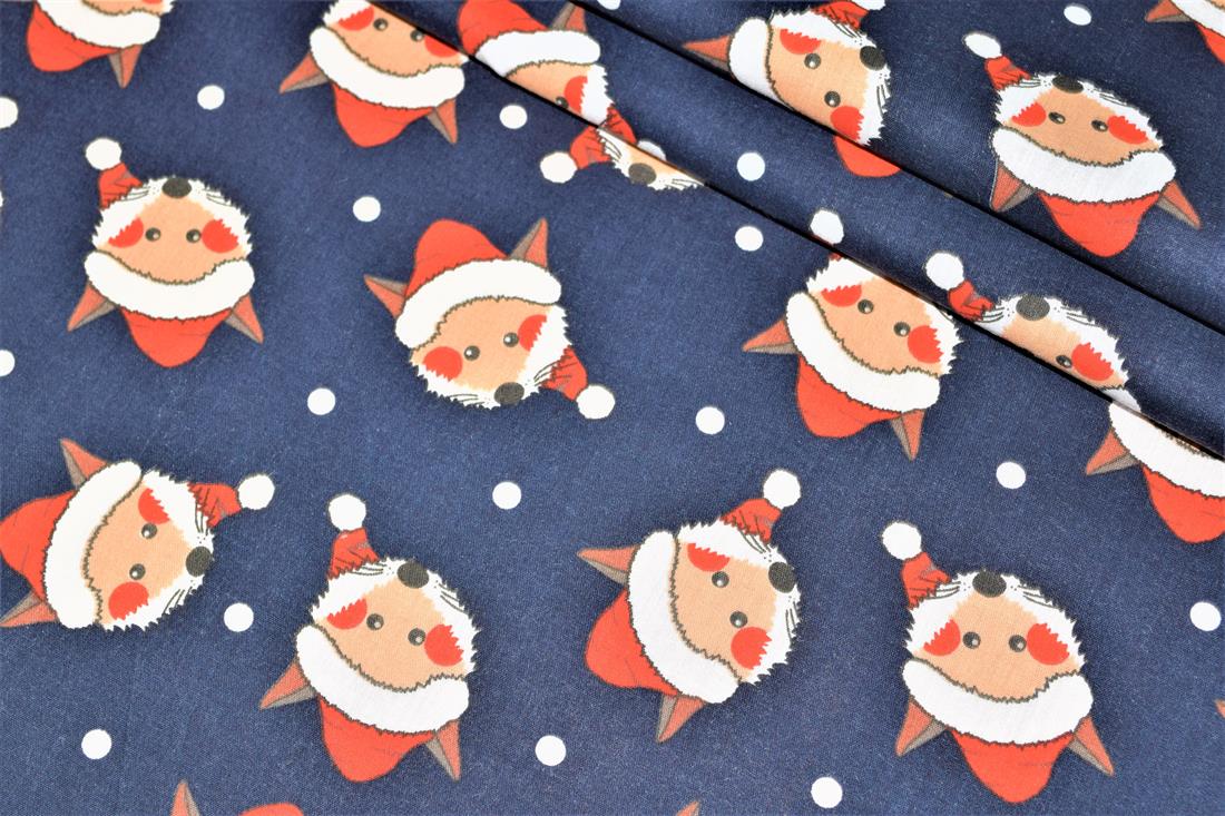 Blue Cotton Printed Poly Cottons