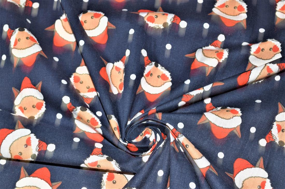 Blue Cotton Printed Poly Cottons