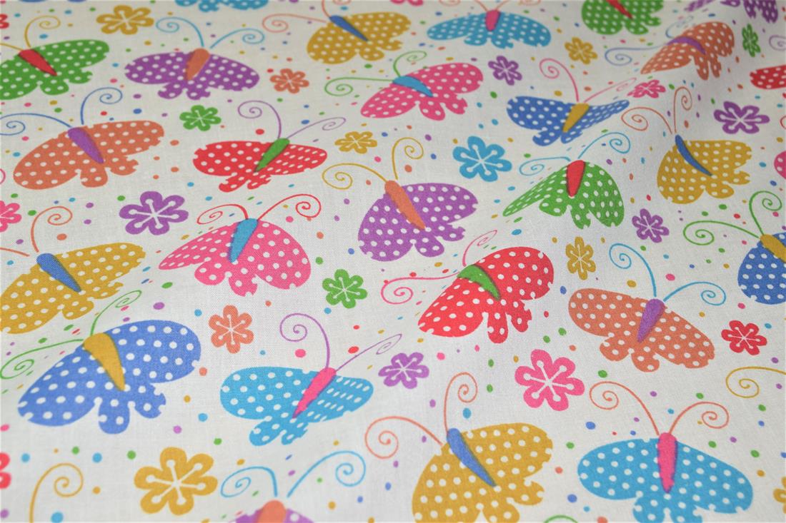 White Cotton Printed Poly Cottons