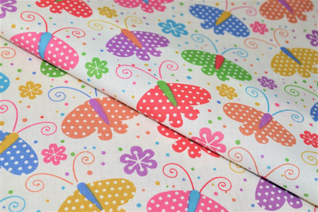 White Cotton Printed Poly Cottons