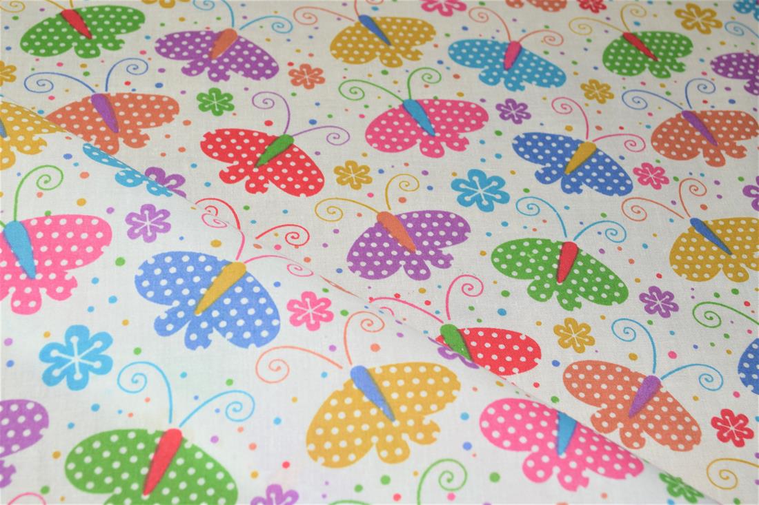 White Cotton Printed Poly Cottons