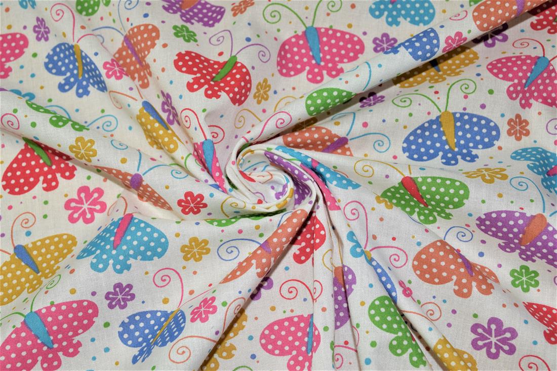 White Cotton Printed Poly Cottons