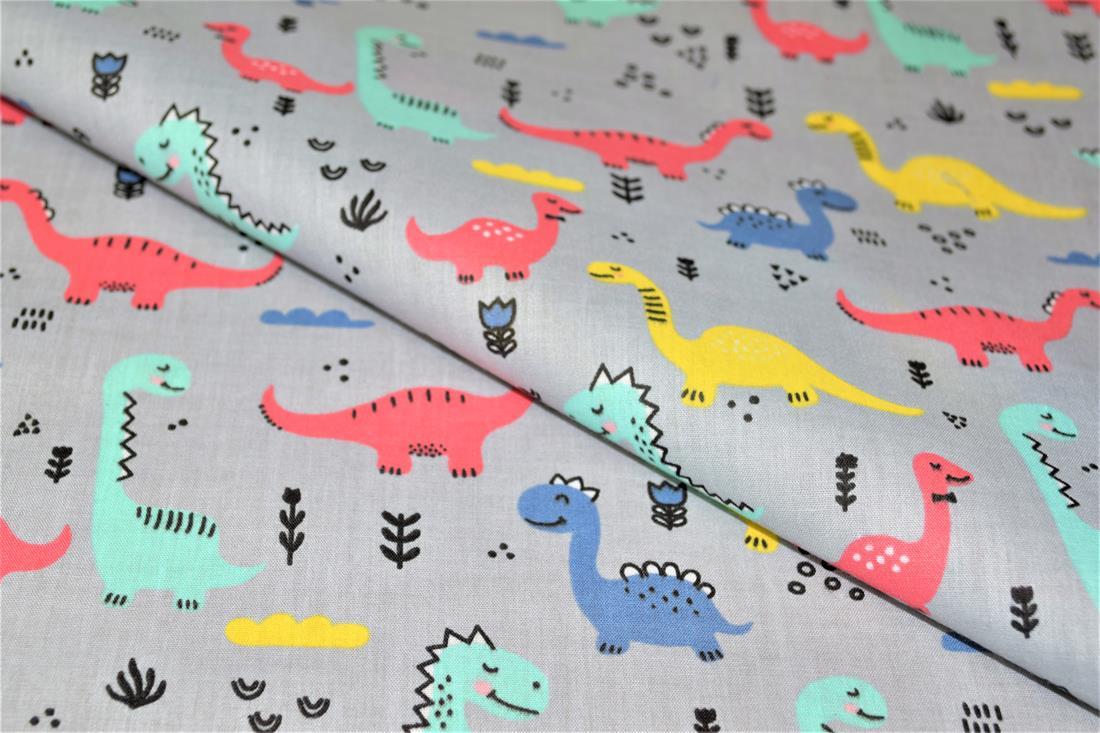 Grey Cotton Printed Poly Cottons