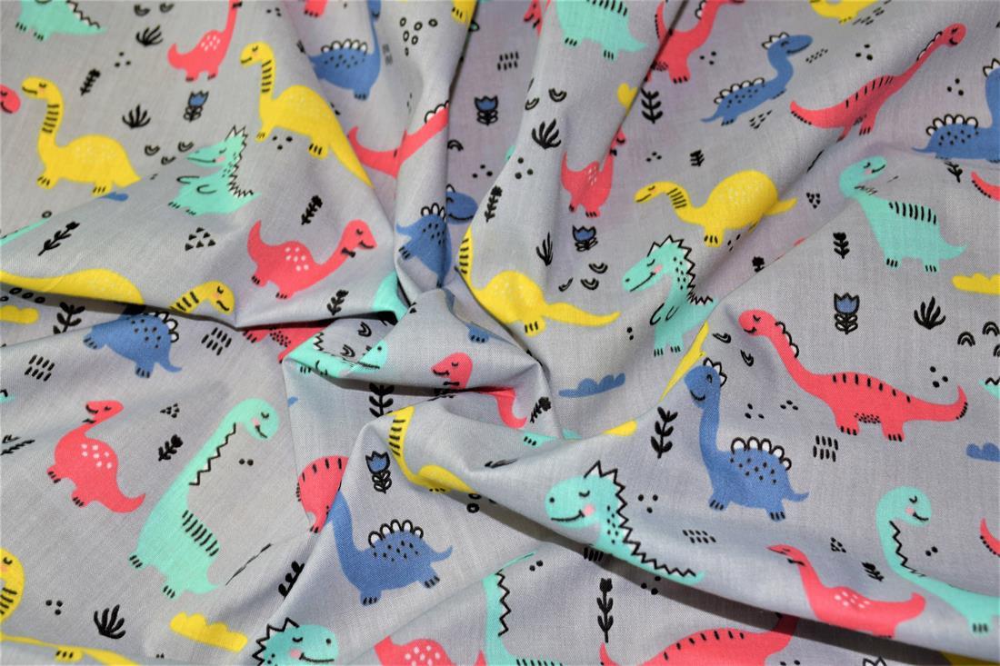 Grey Cotton Printed Poly Cottons