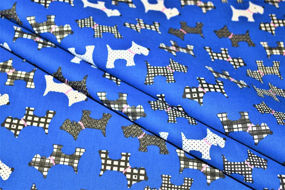 Royal Blue Cotton Printed Poly Cottons