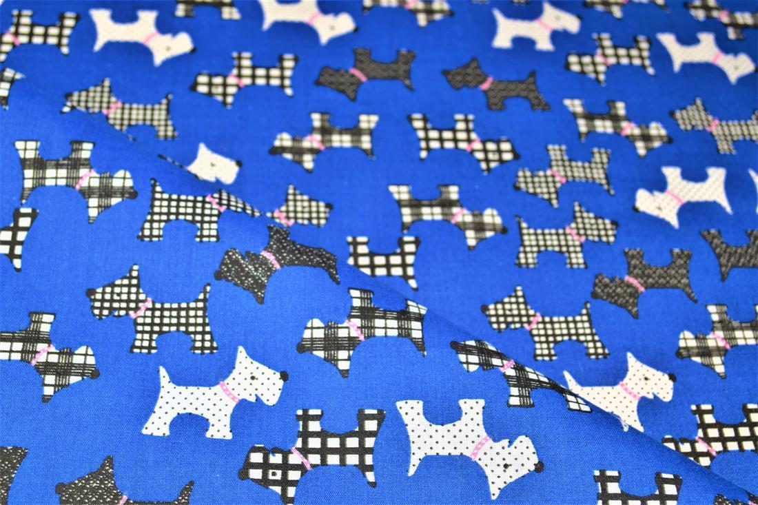 Royal Blue Cotton Printed Poly Cottons