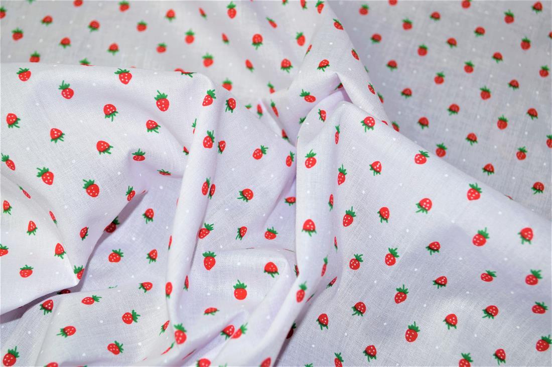 White Cotton Printed Poly Cottons