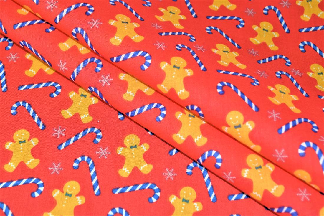Red Cotton Printed Poly Cottons