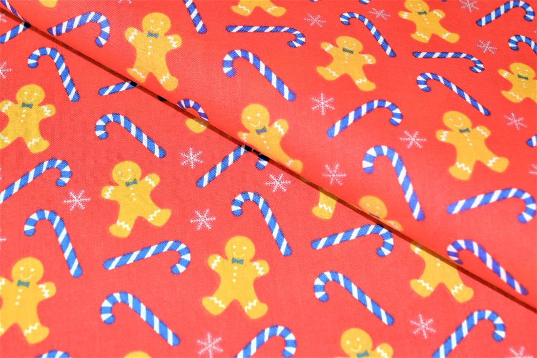 Red Cotton Printed Poly Cottons