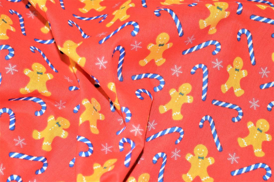 Red Cotton Printed Poly Cottons