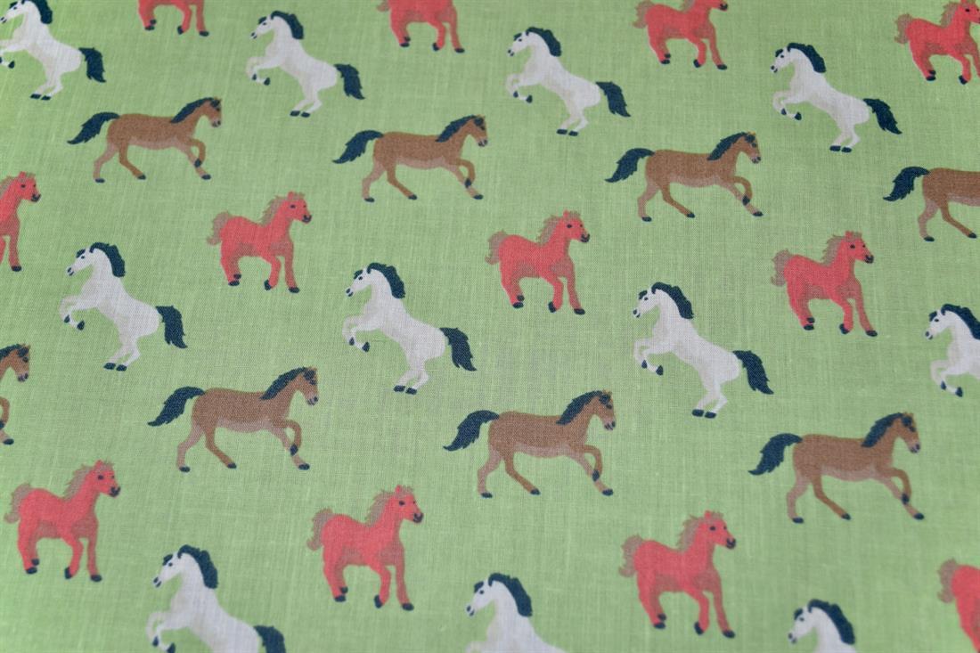 Green Cotton Printed Poly Cottons