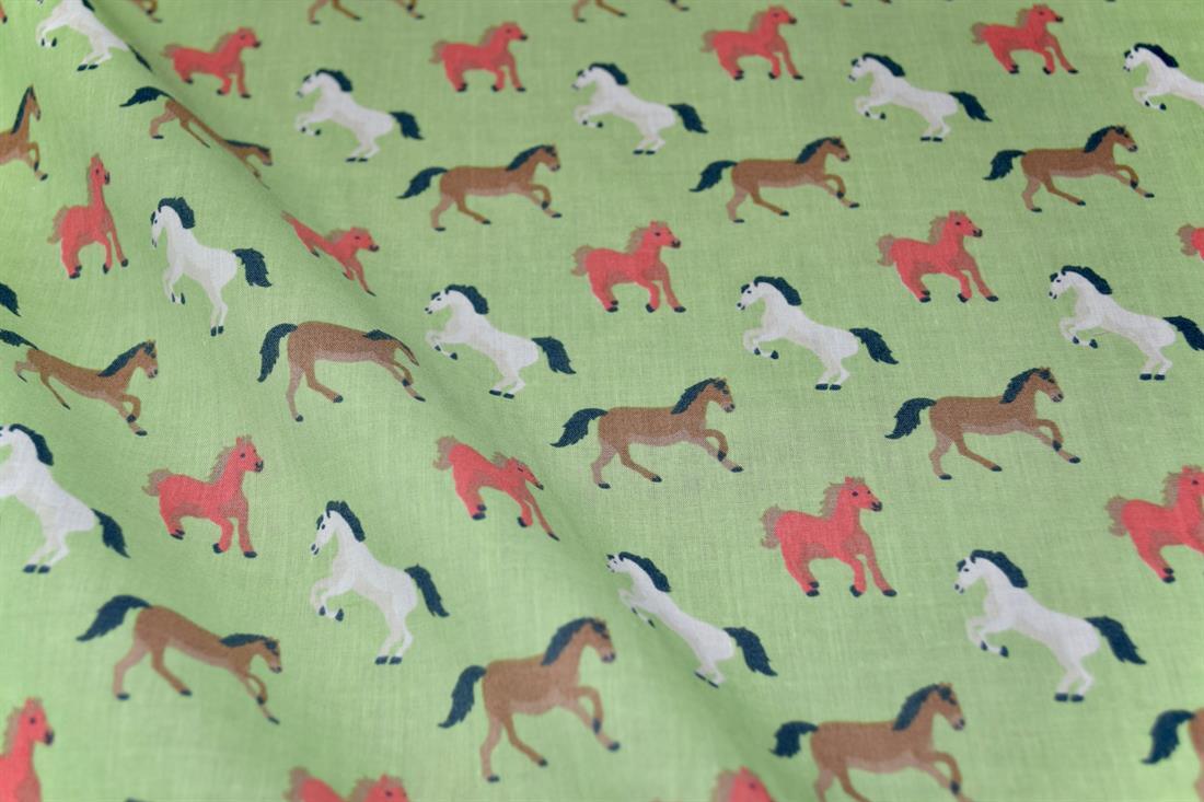 Green Cotton Printed Poly Cottons