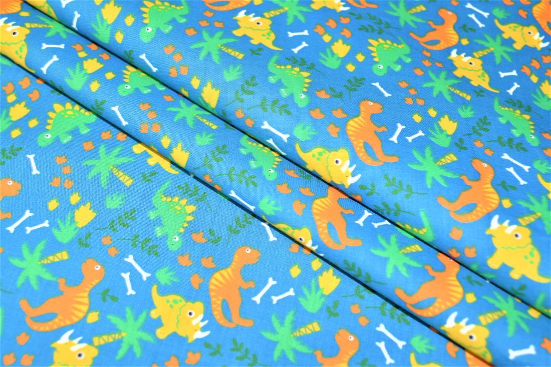 Blue Cotton Printed Poly Cottons