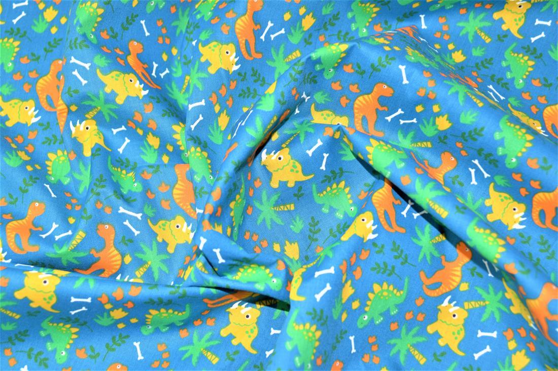Blue Cotton Printed Poly Cottons