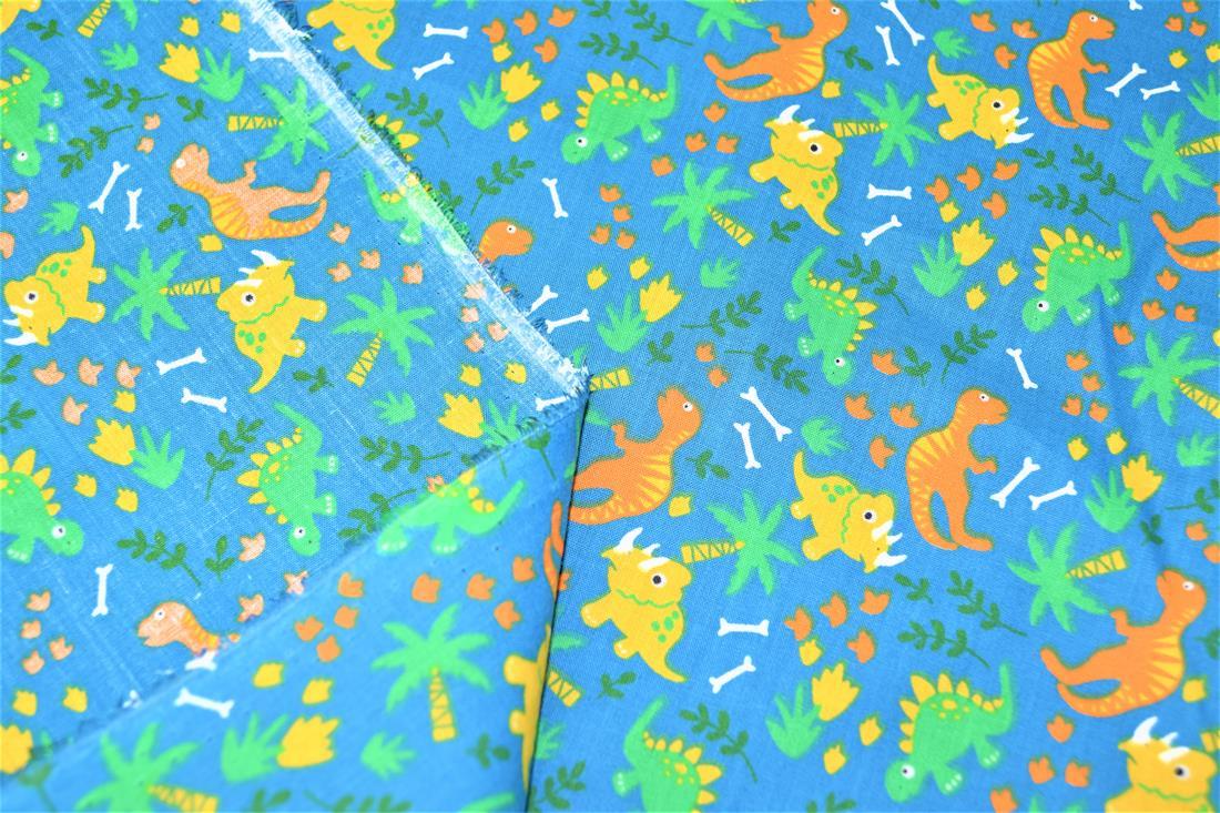 Blue Cotton Printed Poly Cottons