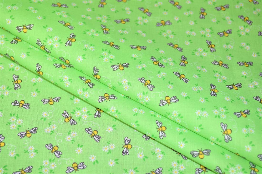 Lime Cotton Printed Poly Cottons