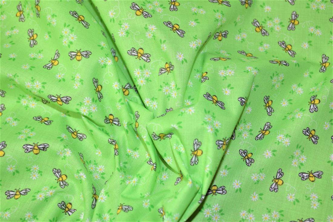 Lime Cotton Printed Poly Cottons