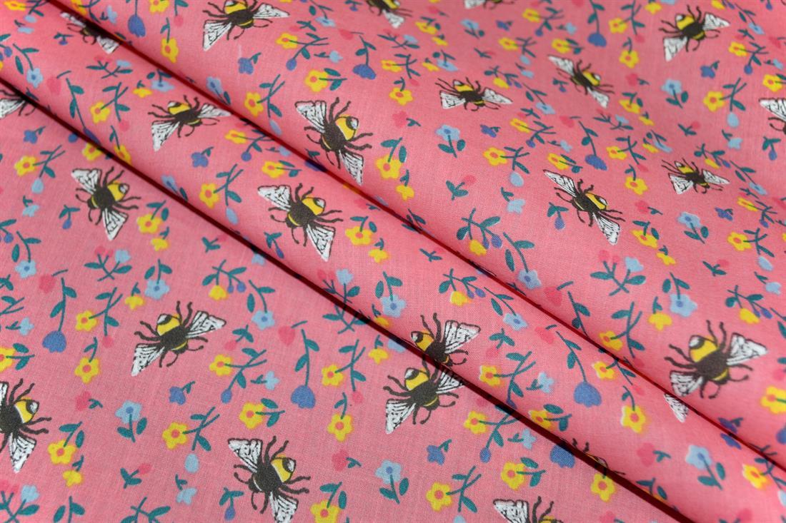 Pink Cotton Printed Poly Cottons