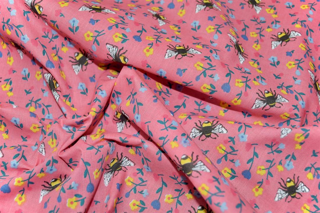 Pink Cotton Printed Poly Cottons